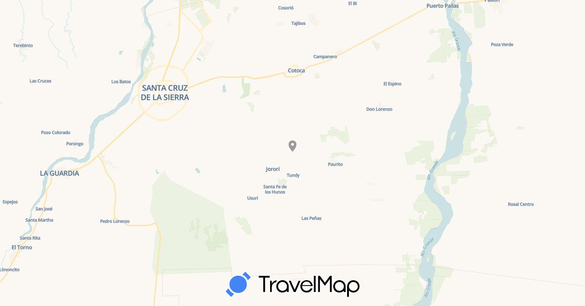 TravelMap itinerary: plane in Bolivia (South America)